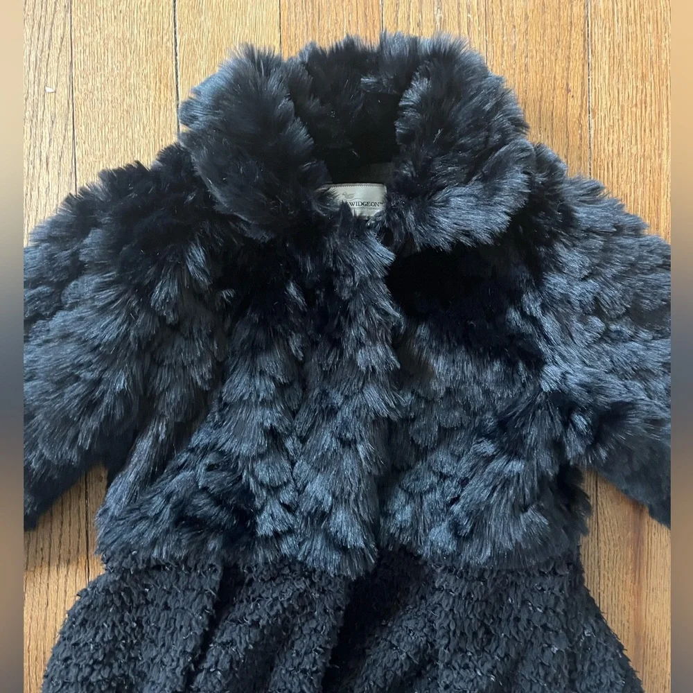 American Widgeon Black Size 10 Faux Fur Dress Coat - Picture 12 of 12